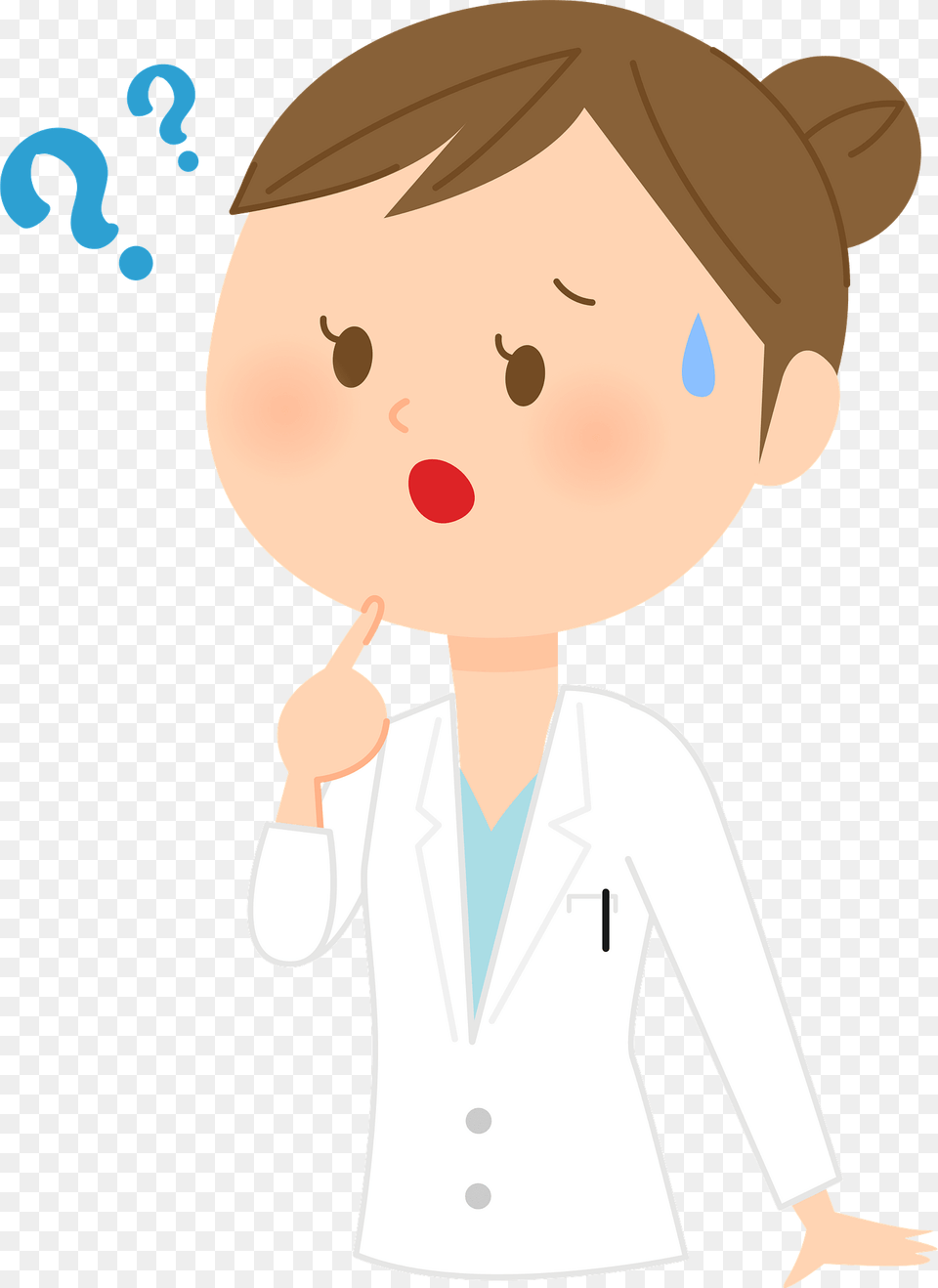 Casey Medical Doctor Woman Is Asking Questions Clipart, Clothing, Coat, Lab Coat, Face Free Png Download