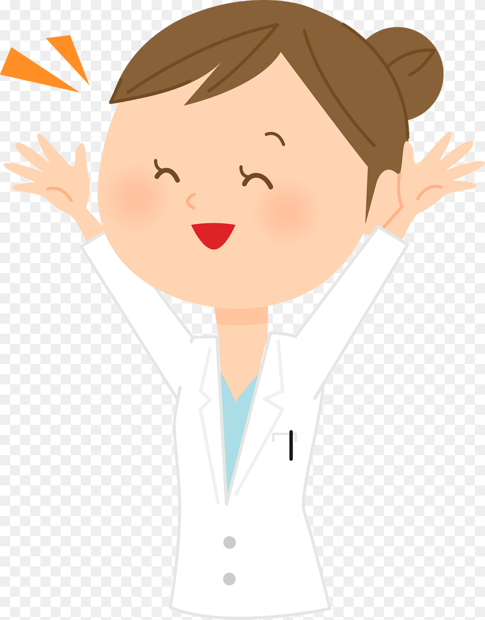 Casey Medical Doctor Woman Is Expressing Joy Clipart, Clothing, Coat, Person, Face Free Png