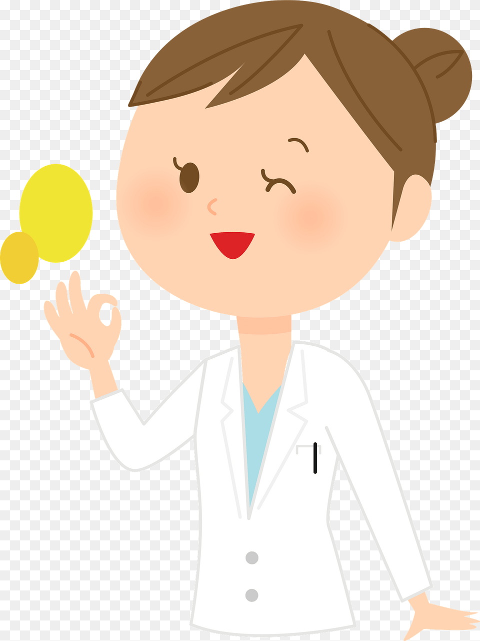 Casey Medical Doctor Woman Is Giving An Ok Sign Clipart, Clothing, Coat, Baby, Person Png