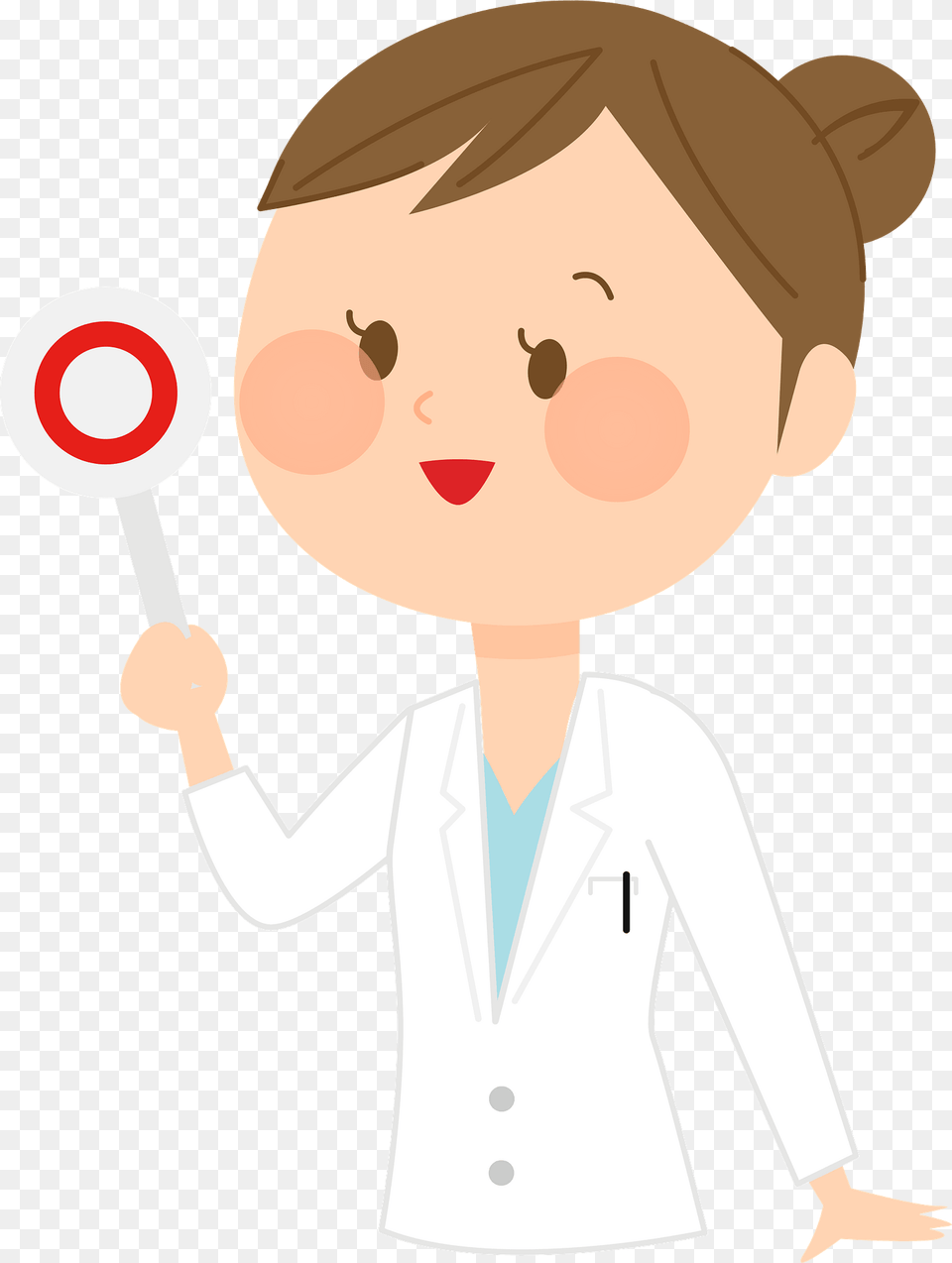 Casey Medical Doctor Woman Is Holding An O Sign Clipart, Clothing, Coat, Baby, Person Free Transparent Png