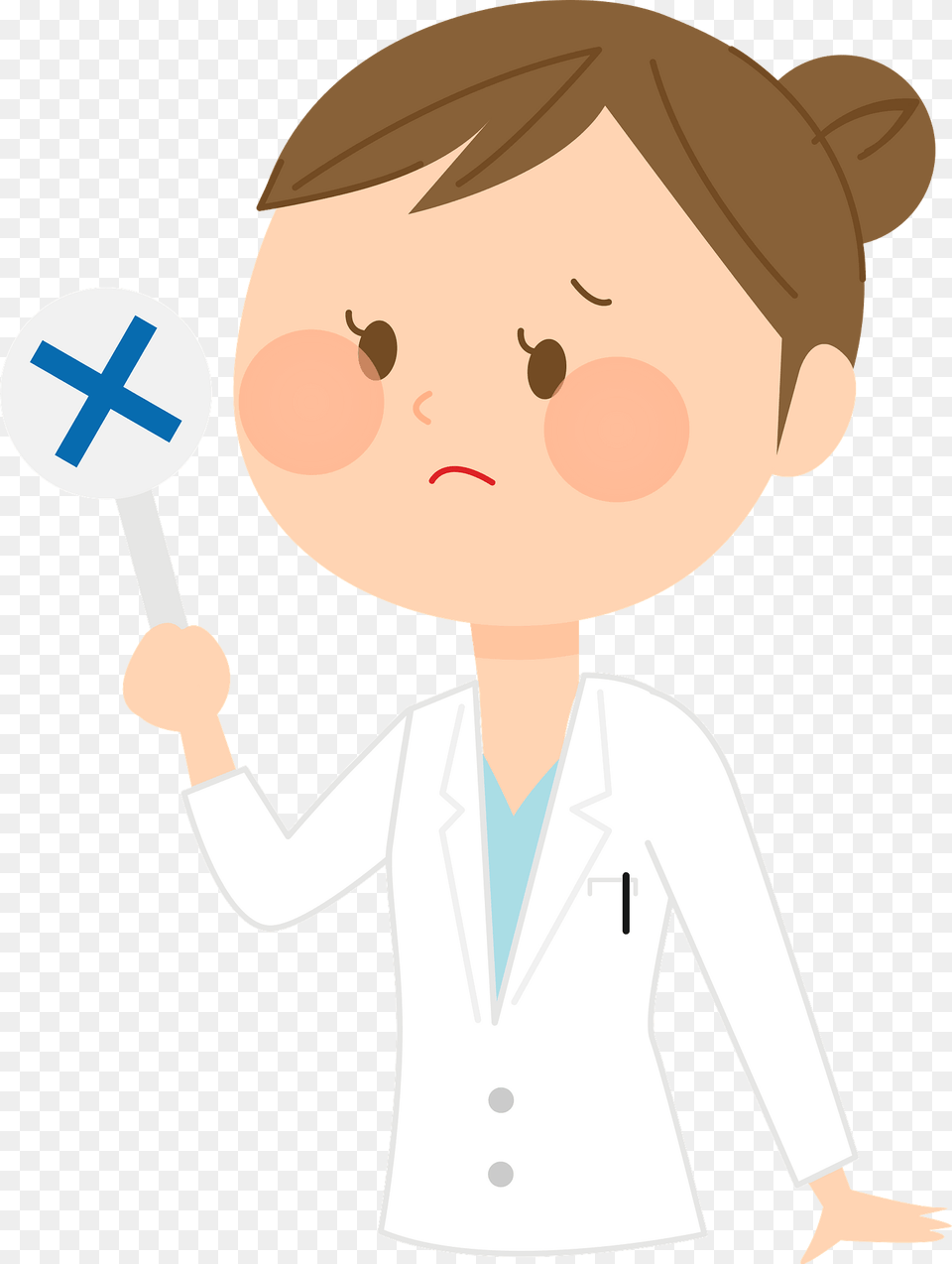 Casey Medical Doctor Woman Is Holding An X Sign Clipart, Clothing, Coat, Person, Face Free Png