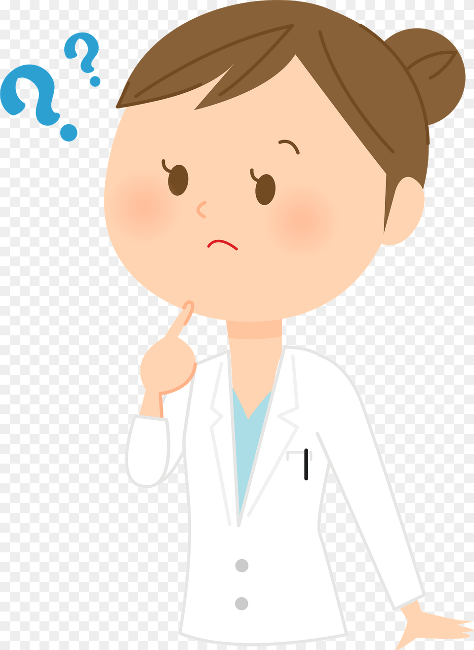 Casey Medical Doctor Woman Is Questioning Clipart, Clothing, Coat, Lab Coat, Person Free Transparent Png