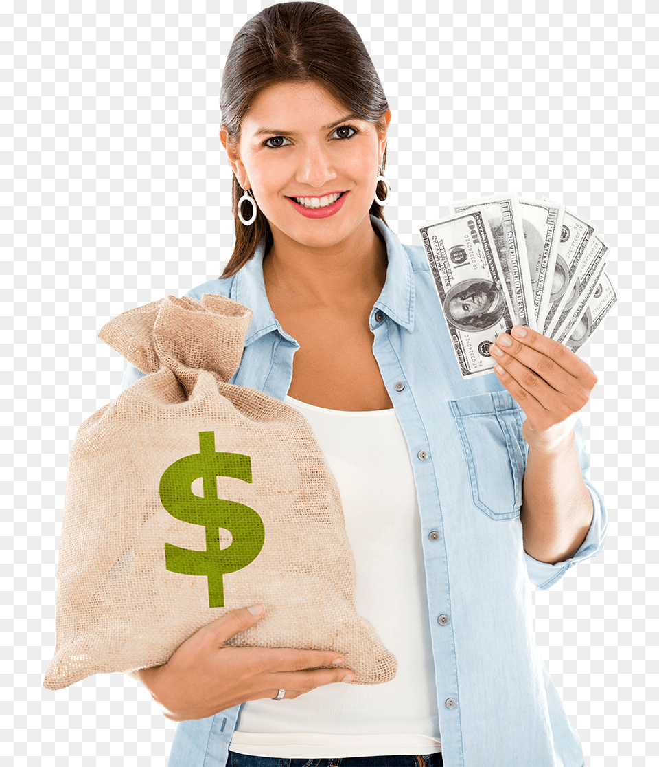 Cash, Adult, Person, Woman, Female Free Png Download