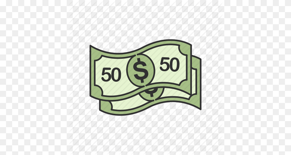 Cash Dollar Fifty Dollar Fifty Dollar Bill Icon, Paper, Symbol, Text, Money Png
