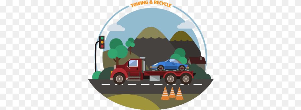 Cash For Junk Cars Towing And Recycling Banner Illustration, Device, Grass, Lawn, Lawn Mower Free Png