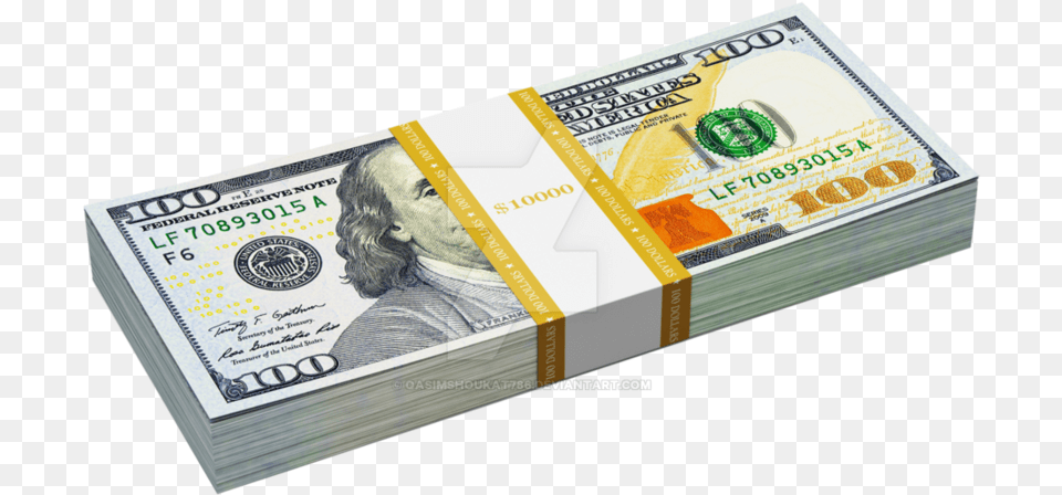 Cash Money Stack Of Ten Thousand Dollars, Adult, Dollar, Male, Man Png