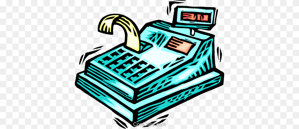 Cash Register Royalty Vector Clip Art Illustration, Bulldozer, Machine Free Transparent Png