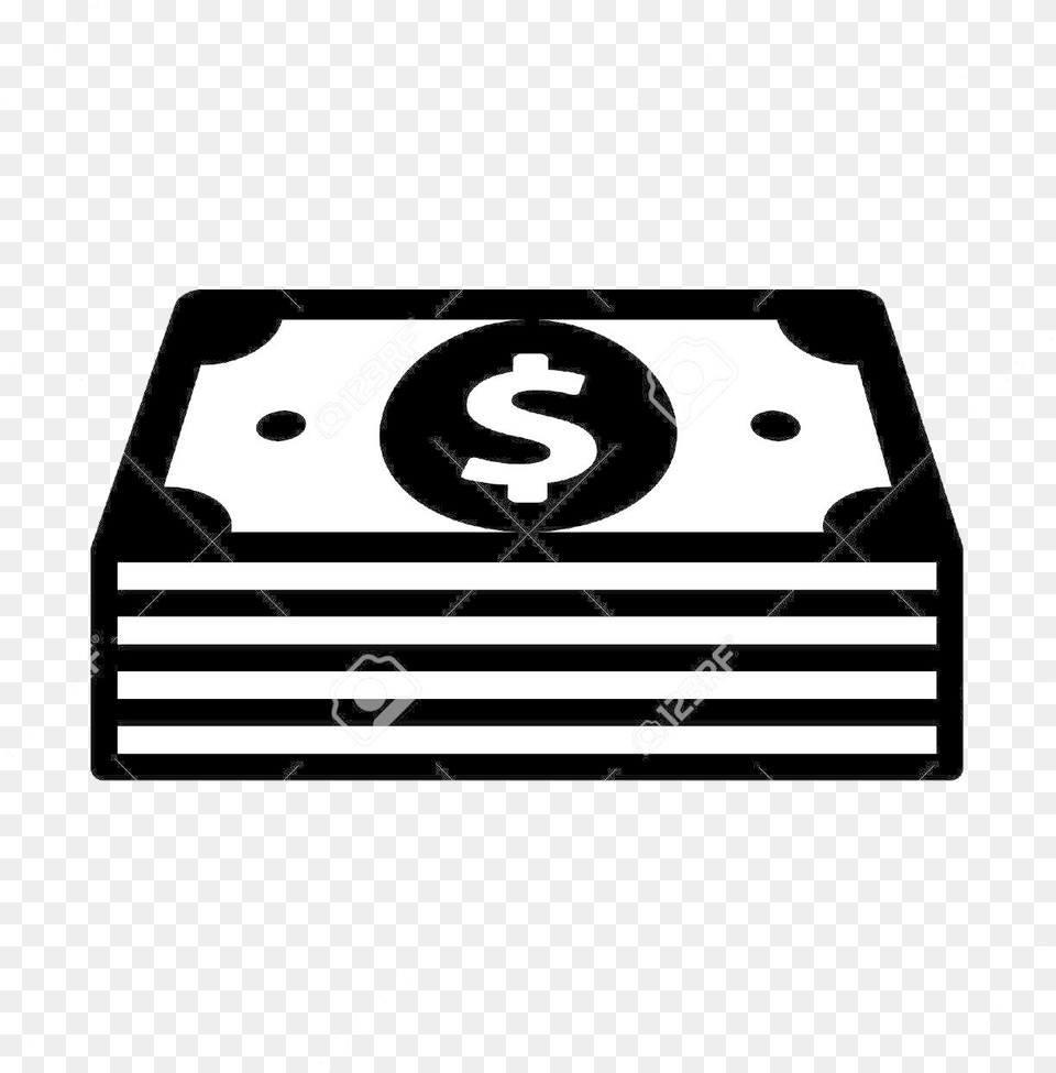 Cash Stacks Of Clipart Transparent, Stencil Free Png Download