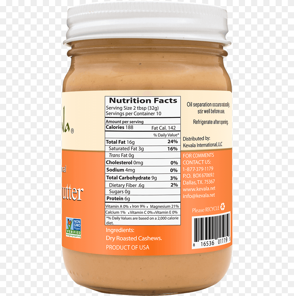 Cashew Butter 12 Oz Cashew Butter 12 Oz Kevala Cashew Butter, Food, Peanut Butter, Can, Tin Png