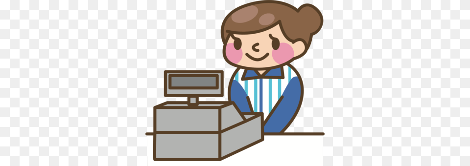 Cashier Boy Drawing Retail Clerk, Box, Computer Hardware, Electronics, Hardware Png Image
