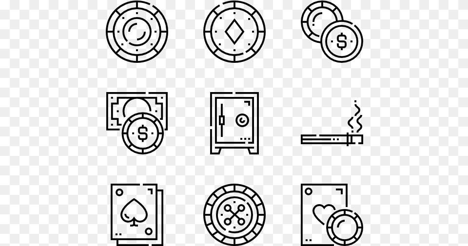 Casino Father Icons, Gray Png