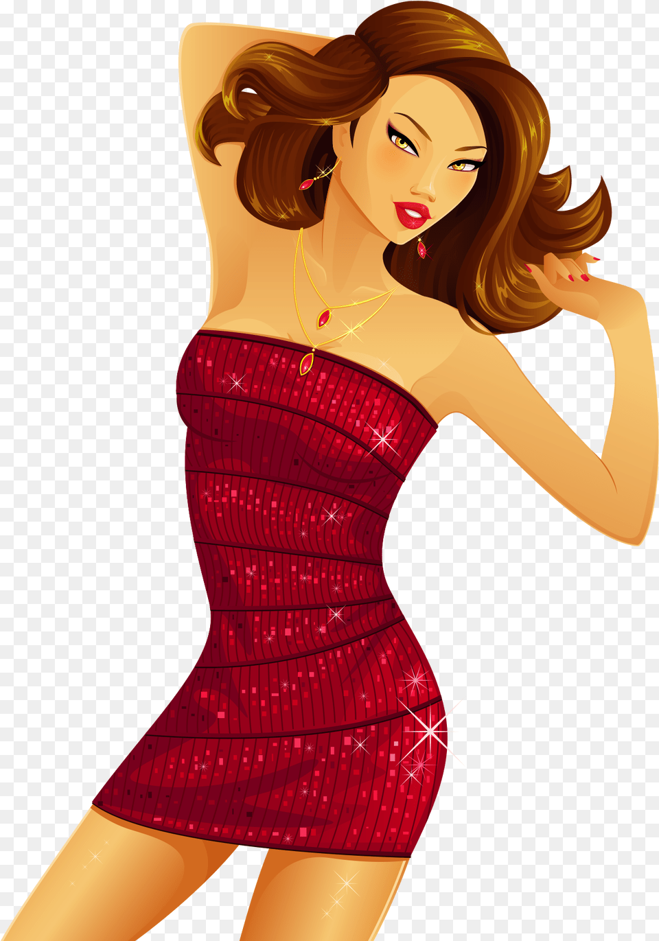 Casino Girl Illustration, Adult, Clothing, Dress, Female Png Image