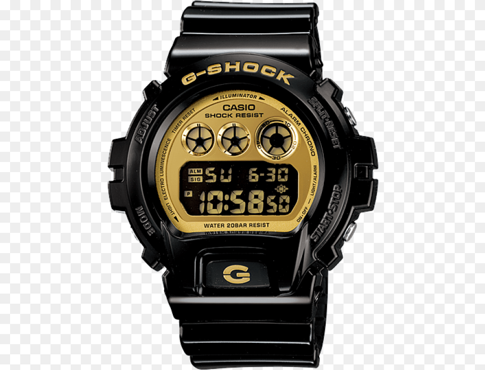 Casio G Shock Dw6900cb1 Gold U0026 Black G Shock Dw 6900 1ds, Wristwatch, Electronics, Person, Arm Free Png Download