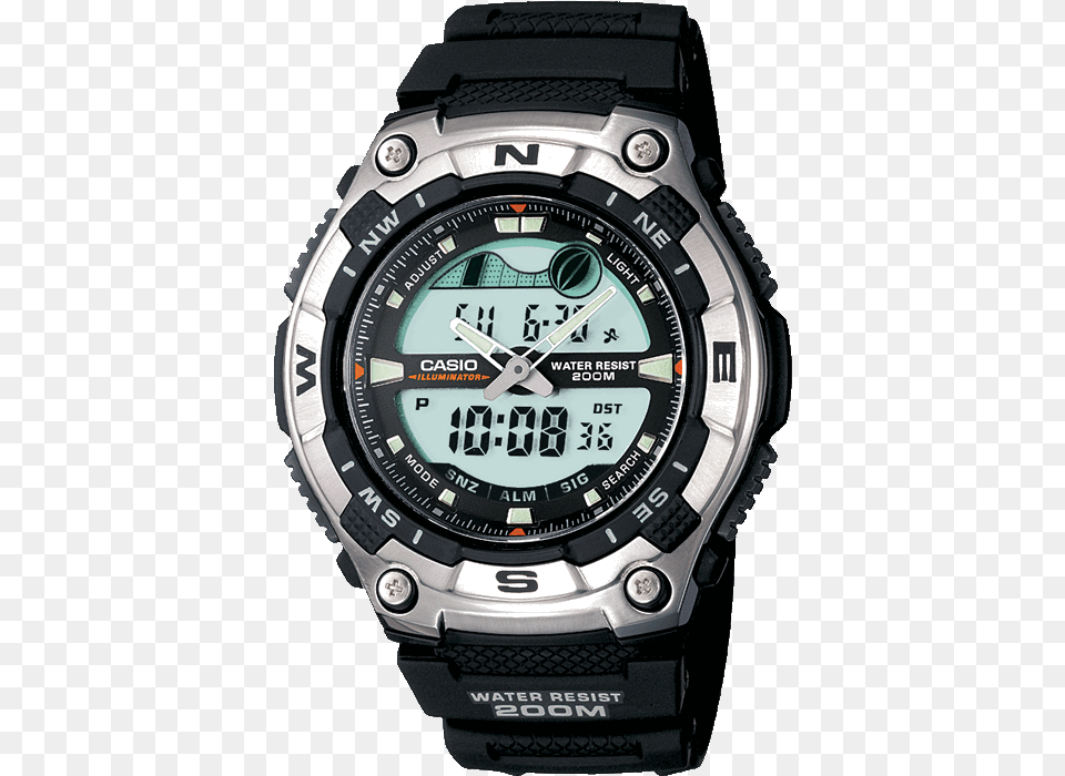 Casio With Tide Graph, Wristwatch, Digital Watch, Electronics, Arm Free Transparent Png