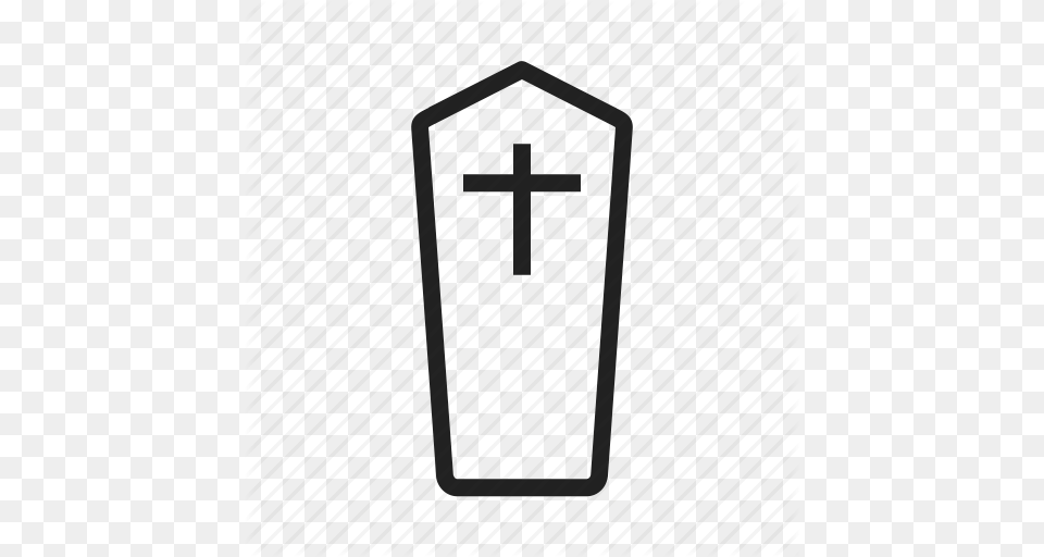 Casket Cemetery Coffin Death Funeral Graveyard Wooden Icon, Cross, Symbol Free Png Download