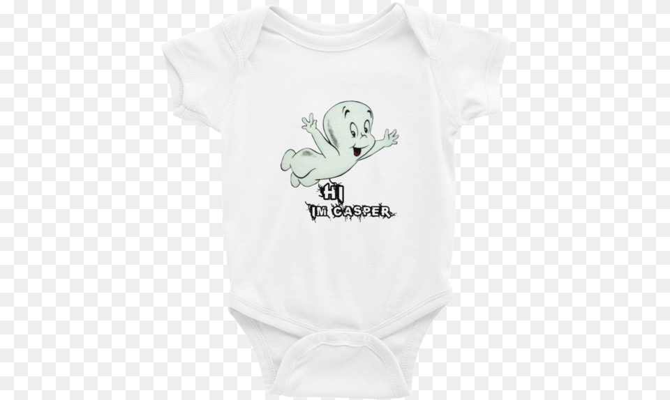 Casper The Friendly Ghost Infants Onesie Your Little Casper The Friendly Ghost, Clothing, T-shirt, Baby, Person Free Transparent Png