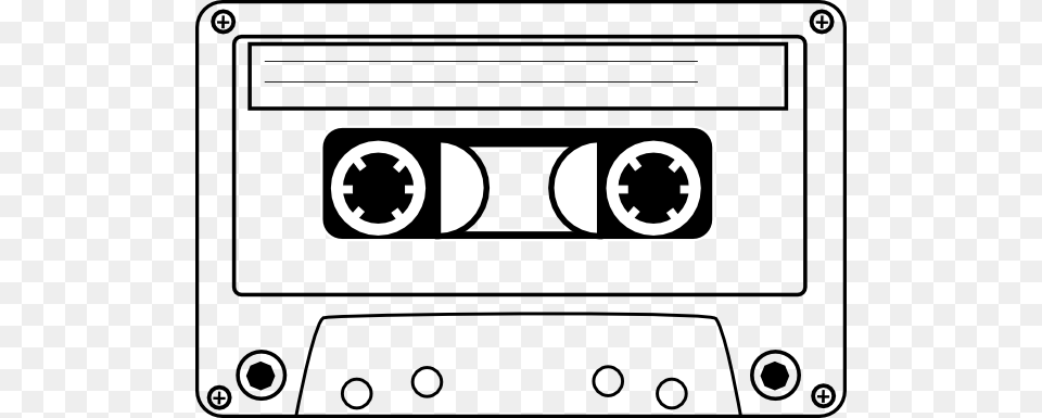 Cassette Banner Transparent Black And White Cassette Tape Clipart Png