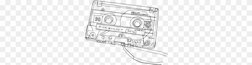 Cassette Tape Outline, Gray Free Png Download