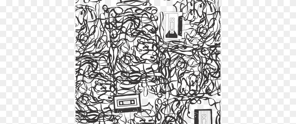 Cassette Tapes Fabric By Babysisterrae On Spoonflower Black And White Cassette Tape, Art, Doodle, Drawing Png