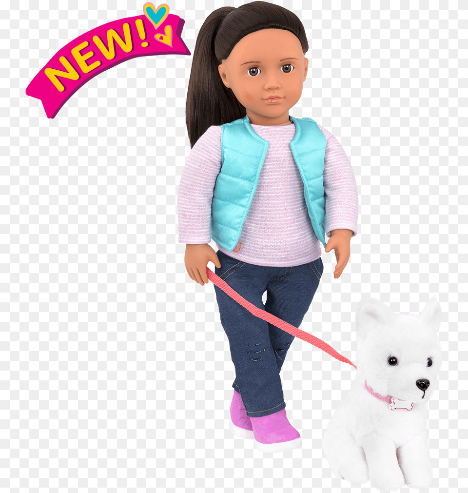 Cassie And Samoyed 18 Inch Doll And Pet Our Generation Doll With Dog, Toy, Clothing, Pants, Jeans Png