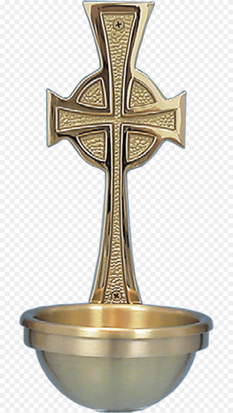 Cast Bronze Holy Water Font Cross Shaped Back Plate Holy Water Door Font, Symbol, Blade, Dagger, Knife Png Image
