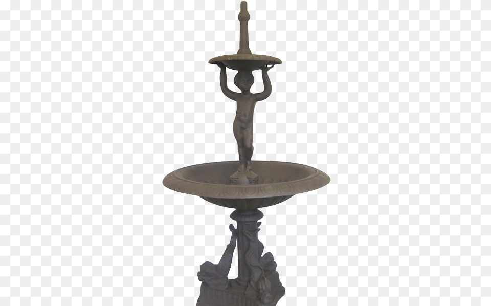Cast Iron Fountain With Angel Fish Fountain, Architecture, Water, Cross, Symbol Free Png Download