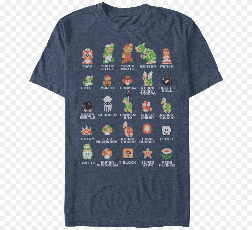 Cast Of Super Mario Bros Shirt Super Mario Characters T Shirt, Clothing, T-shirt Png Image
