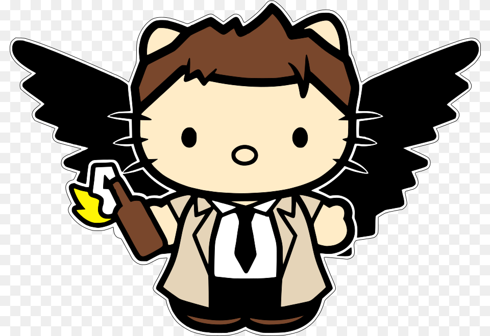 Castiel Clipart Hello Kitty Supernatural, Baby, Person, Face, Head Png Image