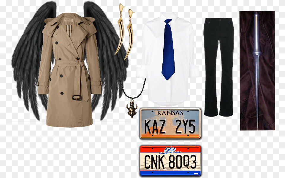 Castiel Cosplay Tan, Vehicle, Transportation, Overcoat, License Plate Free Png Download