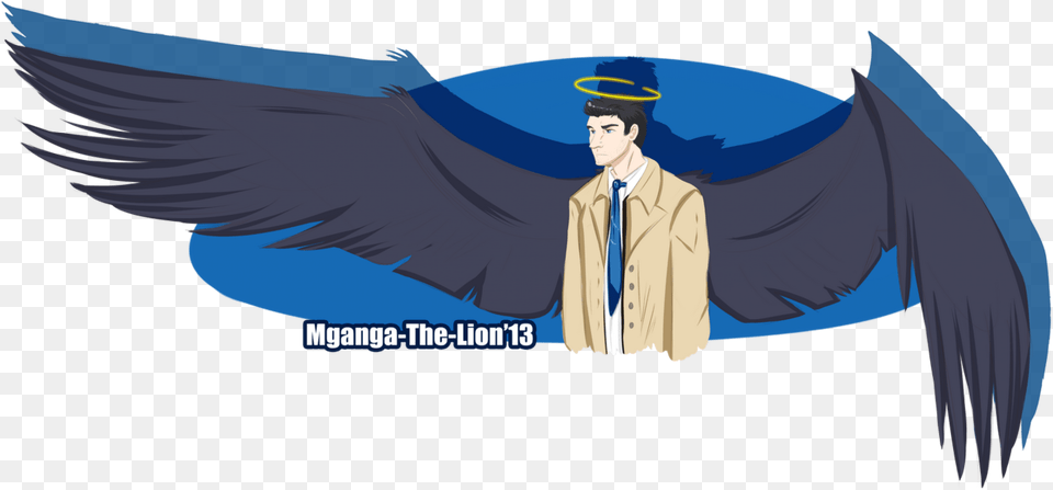 Castiel Drawing Broken Wing Cartoon, Person, People, Adult, Man Free Png Download