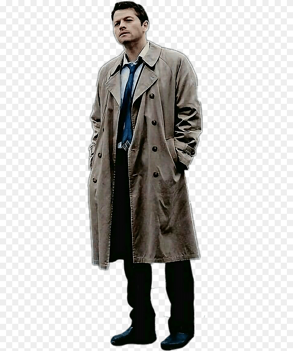 Castiel Supernatural Cas Sticker By Victoria Full Length, Clothing, Coat, Overcoat, Adult Free Png Download