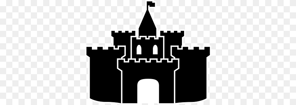 Castle Stencil, Architecture, Building, Fortress Free Png Download