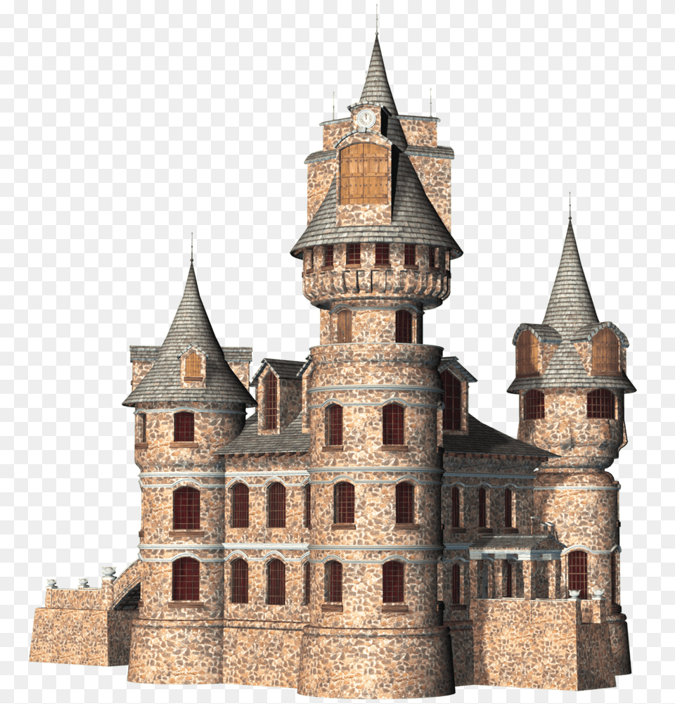 Castle 3d Clipart, Architecture, Building, Fortress, Tower Png Image