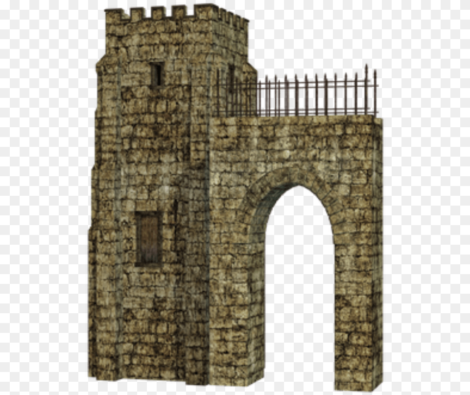 Castle Archway Doorway Gateway Stone Tower Stone Tower Transparent, Arch, Architecture, Dungeon, Building Png Image