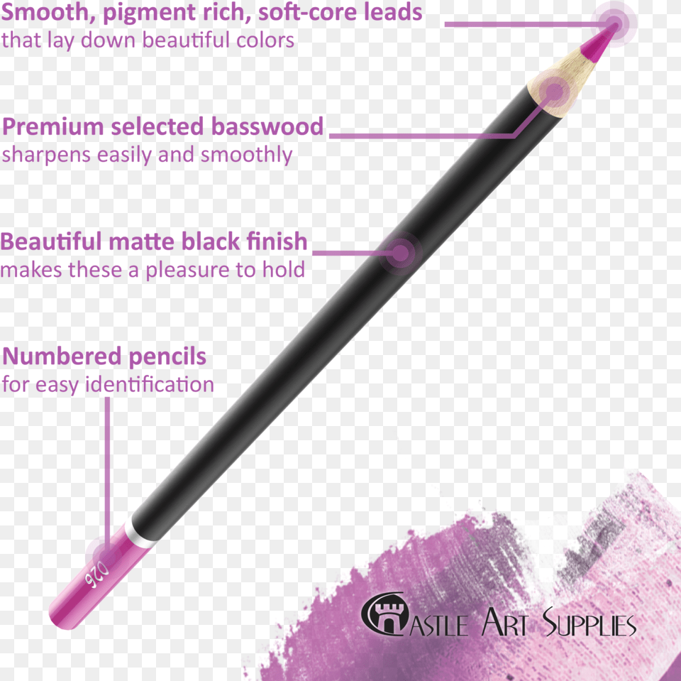 Castle Art Supplies Watercolor Pencils, Purple, Brush, Device, Tool Free Png Download