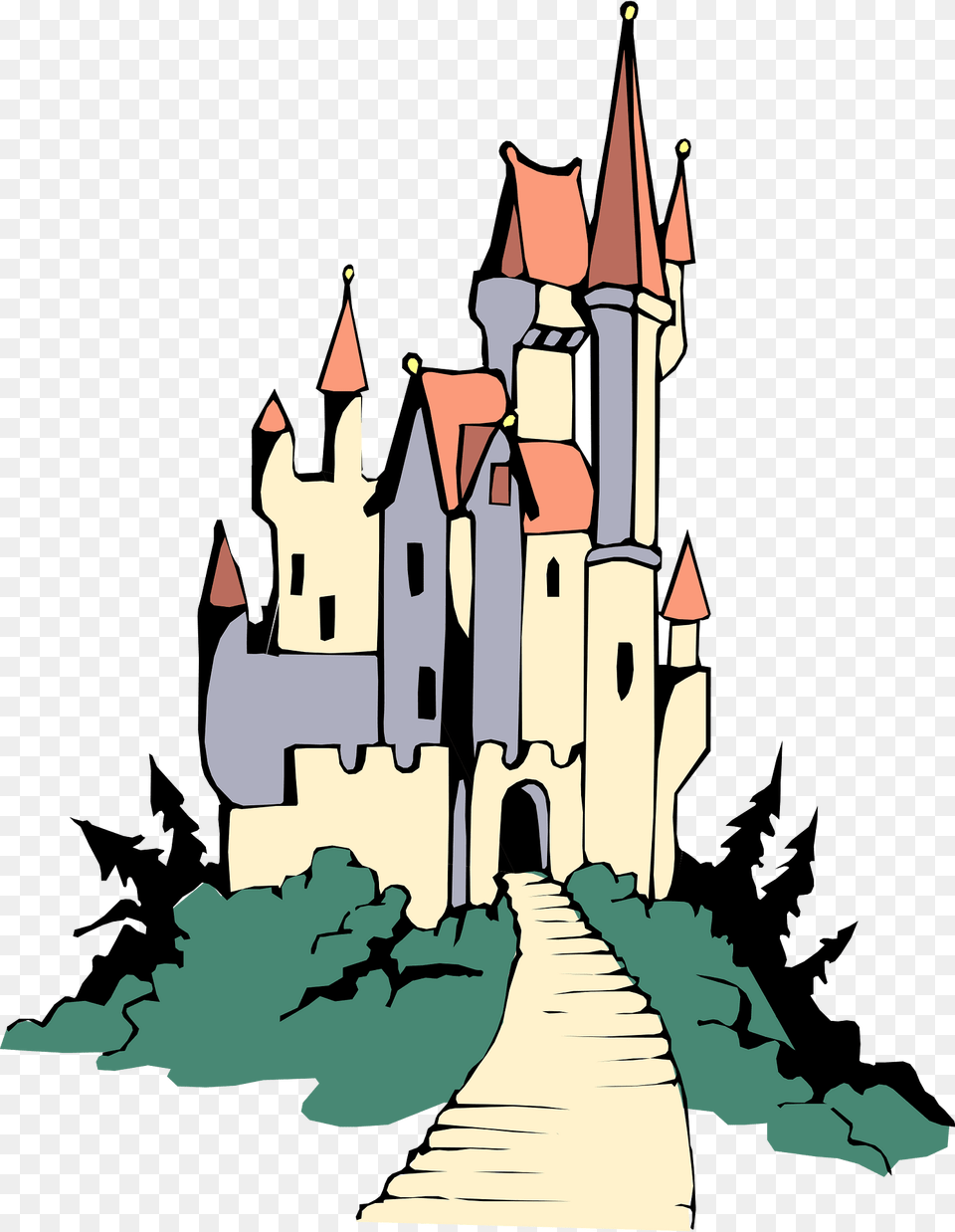 Castle Clipart, Architecture, Fortress, Building, Path Free Png Download