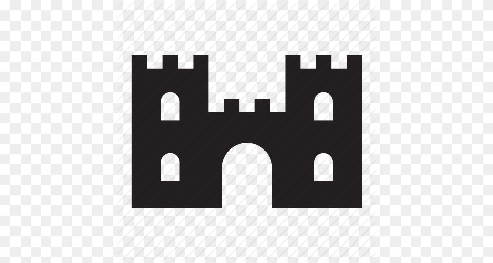 Castle Construction Fortress Landmark Monument Tower Wall Icon, Arch, Architecture, Building, Scoreboard Free Png
