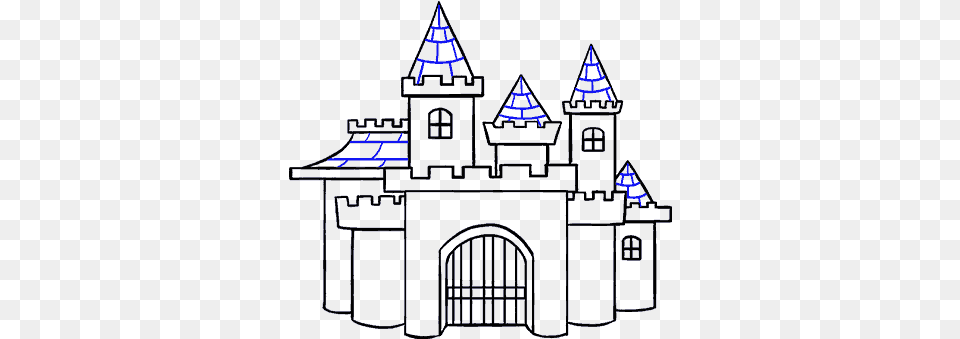Castle Drawing Sketch Draw A Cartoon Castle, Cad Diagram, Diagram Png Image
