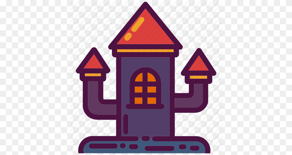 Castle Haunted Holiday Holloween House Party Tower Icon, Scoreboard Png Image