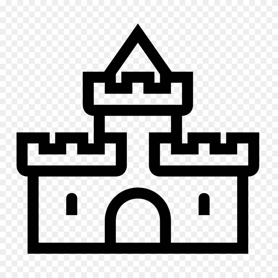 Castle Icon, Gray Png