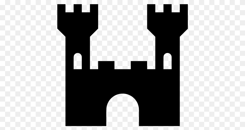 Castle Icon, Gray Free Png Download