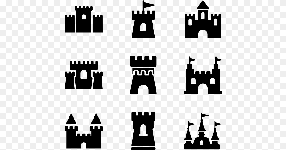 Castle Icon Vector, Gray Png