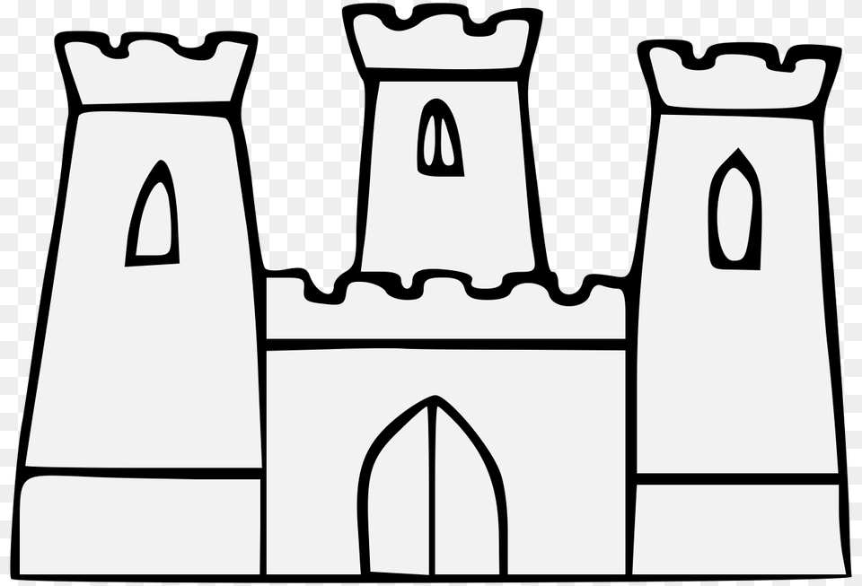 Castle Of Three Towers, Stencil, Arch, Architecture Free Png