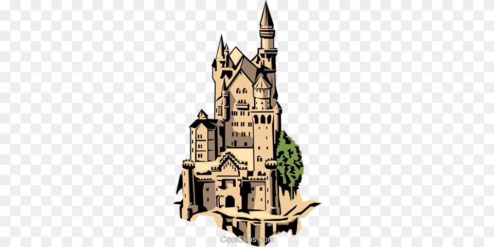 Castle Royalty Vector Clip Art Illustration, Architecture, Building, Fortress, Spire Free Png Download