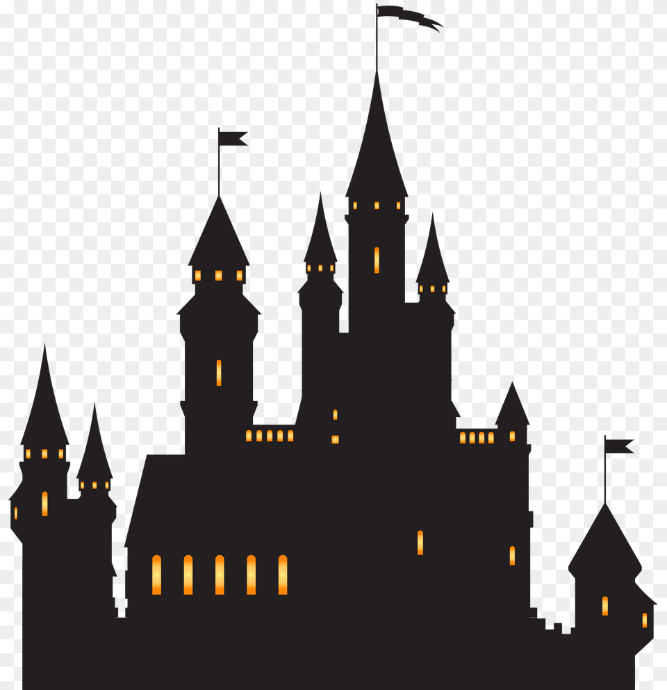 Castle Silhouette Clip, City, Nature, Night, Outdoors Free Png