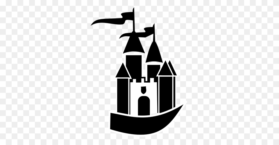 Castle Silhouette Vector Image, Stencil, Smoke Pipe Png