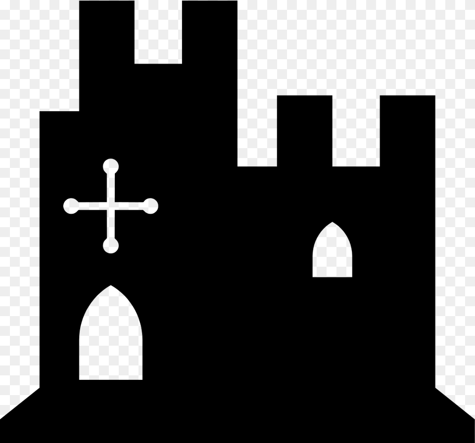 Castle Symbol On Map, Gray Free Png Download