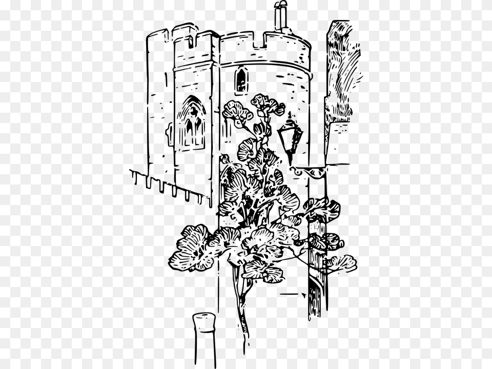Castle Tower Clip Art, Gray Png