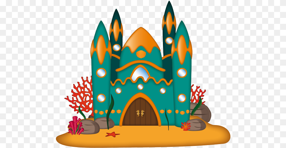 Castle Under The Sea, Birthday Cake, Cake, Cream, Dessert Png