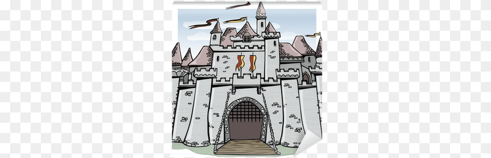 Castle Wall Download Cartoon Castle, Arch, Architecture, Building, Fortress Png